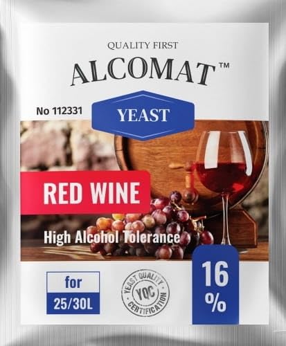 Alcomat Set Red Wine Yeast HAT 16% + Nutrient + Clarifying Agent | Fermenting yeast Distilling yeast Wine yeast | for wine, red wine | Nutri Duo | Clear-G | High alcohol tolerance - NewNest Australia