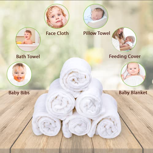 Muslin Burp Cloths - Burp Clothes for Baby Girl/boy, Organic Baby Clothes Burping Cloths for Babies - 6 Layers absorbance by KiddyCare, Baby Burp Cloth - Burp Rags, Muslin washcloths, 4 Pack White - NewNest Australia