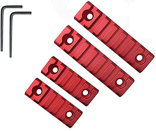 Gotical 2 Pieces of 5 Slots and 2 Pieces of 7 Slots Key mod Lightweight Aluminum Red Slots (Pack of 2 - 5 and 7 Slot ) Pack of 2 - 5 and 7 Slot Rails - NewNest Australia