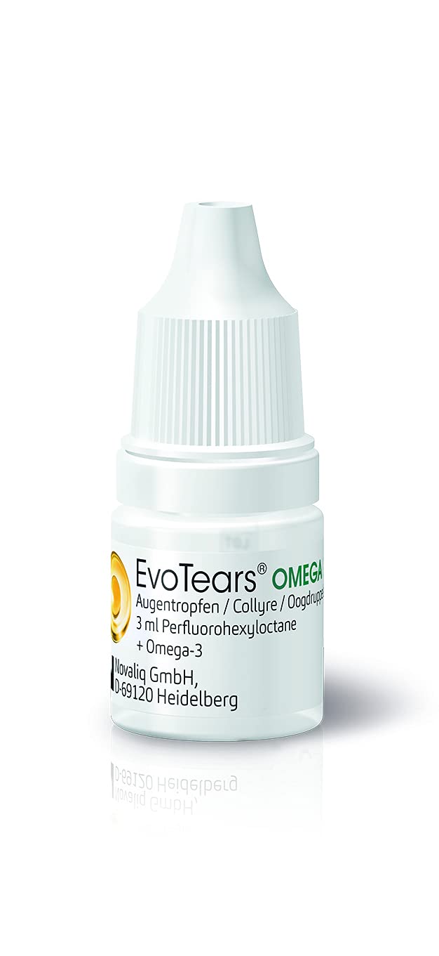 EvoTears® OMEGA eye drops for dry and irritated eyes, with Omega 3 - unique due to perfluorohexyloctane and water-free, 3ml - NewNest Australia