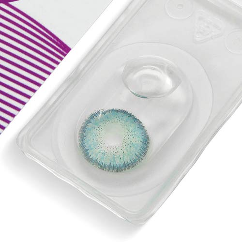 Blue colored contact lenses Viola Blue Blue Very Strong Coverage SILICONE COMFORT NEW from GLAMLENS + Case - 1 pair (2 pieces) - DIA 14.50 - With strength -4.50 diopters -4.5 diopters 8.8 millimeters 14.50 millimeters 2.0 - NewNest Australia