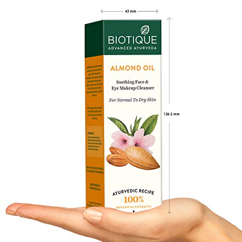 Biotique Almond Oil Soothing Face and Eye Makeup Cleanser for Normal To Dry Skin - NewNest Australia