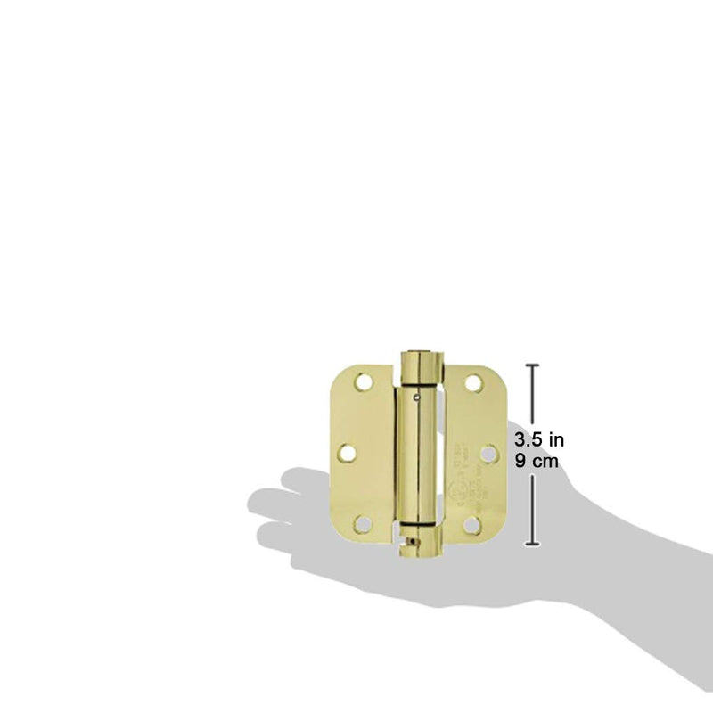 Amazon Basics Self-Closing Door Hinge, 3.5 Inch x 3.5 Inch, 1 Piece, Polished Brass - NewNest Australia