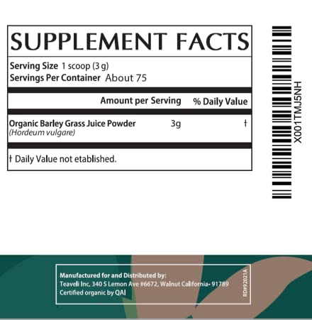 Barley Grass Juice Powder Organic– US Grown Organic Barley Grass Powder Extract for Green & Detox Smoothies– Green Juice Powder , Doesn’t Clump, Supports Energy Levels & Digestive Health– 8 Oz (226g) - NewNest Australia