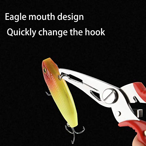 tzoxal Fishing Pliers Stainless Steel Fish Hook Remover, Saltwater Resistant Fishing Braid Scissors Braided Line Cutter, Split Ring Opener Fishing Tools 5in-3pcs - NewNest Australia