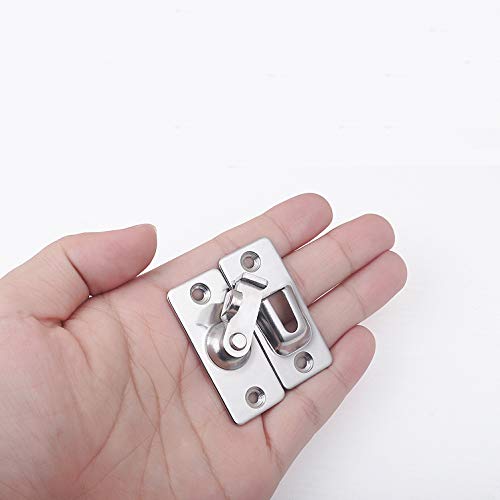 Alamic 90 Degree Door Lock 1-3/4" Right Angle Door Latch Bolt Stainless Steel Sliding Door Lackock Latch Hasp for Door Window Closet Barn Door Lock - 2 Pack - NewNest Australia