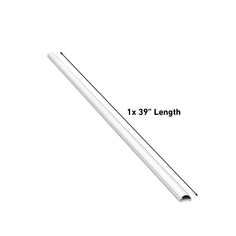 D-Line Small Cord Cover | Decorative Cable Raceway | White | 39 Inch Length | Hinged One-Piece, Half-Round Design | Paintable | Self Adhesive Wire Hider - NewNest Australia