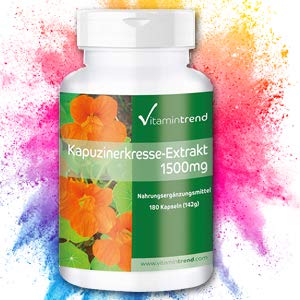 Nasturtium extract 1500mg - 180 capsules - vegan - 10-fold concentrated | Vitamintrend® - NewNest Australia