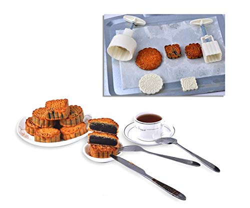 NewNest Australia - Cool Cook 4 Sets 12 Pcs Mode Mooncake Fodant Gift DIY Moon Cake Mold 