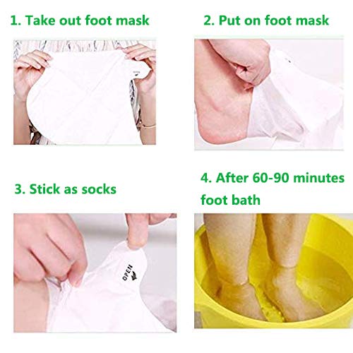 BOMPOW Foot Mask, Exfoliant Foot Peel Socks for Soft Baby Feet in 3-7 Days, Olive Scented Dead Hard Rough Skin Remover for Feet, 2 Pairs Olive Scent - NewNest Australia