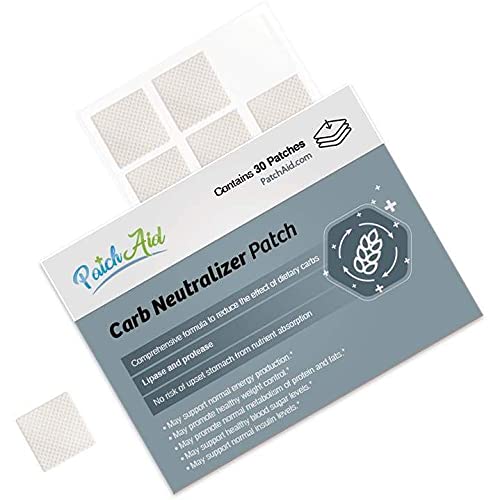 Patch Aid Carb Neutralizer - 30 Daily Topical Patches. 100% Natural & Vegan. Allergy & Filler Free. High Absorption and More bioavailable. Suitable for Sensitive stomachs & bariatric. - NewNest Australia