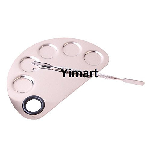 Yimart® Pro Stainless Steel Makeup Cosmetic Artist Five Holes Mixing Pallete Spatula - NewNest Australia