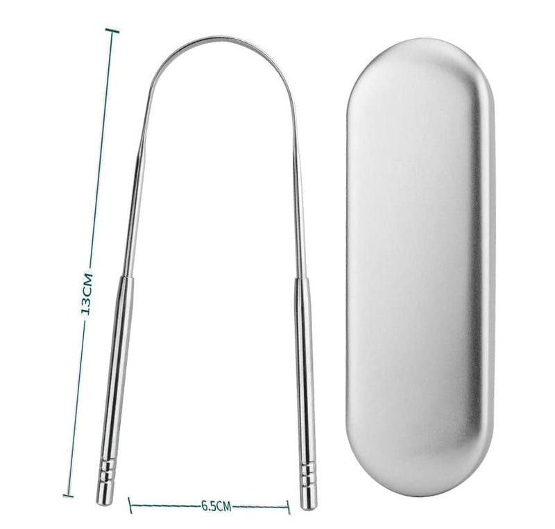 Bobozhong Tongue Scraper, 1 Piece, Stainless Steel Tongue Cleaner, Tongue Cleaner, Natural Silver, Antibacterial Tongue Brush, For Adults And Children, U-Shape Tongue Scraper - NewNest Australia