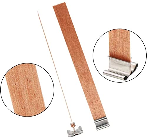 PXBBZDQ 200 PCS Wood Crackling Wicks,0.5 X5.9 Inch Natural Wooden Candle Wick/Smokeless Candle Wicks with Metal Base for DIY Candle Making,Quality Candle Making Supplies（100 Sets） - NewNest Australia