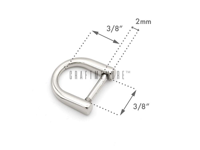 CRAFTMEMORE Tiny D-Rings Shackle Screw Ring for Key Holder Zip Puller Purse Replacement Paracord Bracelet 3/8 Inch Inside Bar 5 pcs (Brushed Brass) Brushed Brass - NewNest Australia