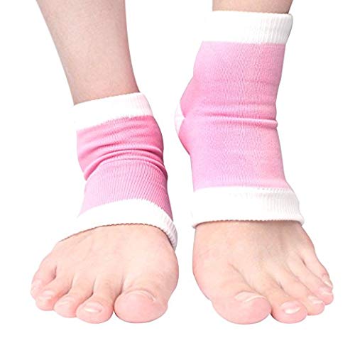 Compression Heel Socks Moisturizing Open Toe Comfy Recovery Socks by PEDIMEND™ (1PAIR - 2PCS) | Cracked Skin | Relieves Plantar Fasciitis/Metatarsal Pain/Heel Spurs - Foot Care (One Size, Pink) One Size - NewNest Australia