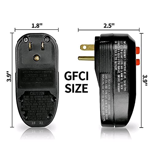 GFCI Replacement Plug Assembly 3-Prongs 15Amp 3-wires with Ground Fault Circuit Interrupter Safety RCD Protection for Pool Pump, Power Pressure Washer, Air Conditioner, Hair Dryer and So On (Black) - NewNest Australia