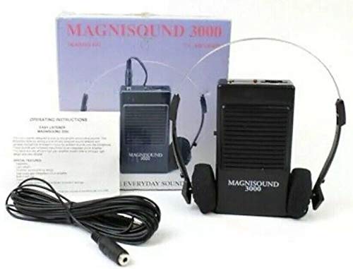 Magnisound 3000 Amplifier Device, Personal Sound/Voice Enhancer, Hearing Aid Listening Assistance Megaphone, TV/Audio Booster - with 15Ft Cable Included (Black) - NewNest Australia