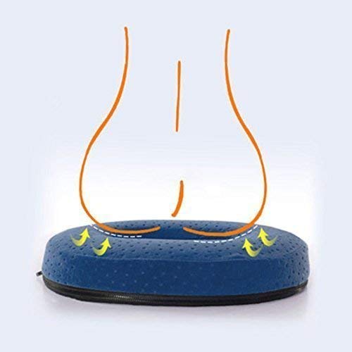 Homely Lee Donut Seat Cushion Memory Foam Reduces Pressure Ideal for Haemorrhoid and Piles Sufferers, Coccyx Pain, Post Natal and Post Surgery Pain Relief & Comfortable (Navy) Navy - NewNest Australia