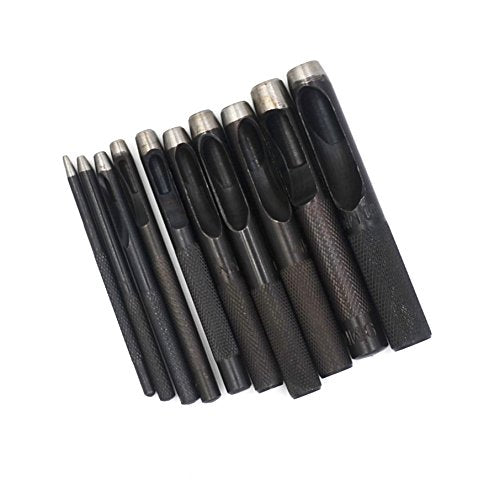 IRISFLY 10pcs Round Steel Leather Craft Hollow Hole Punch 1mm to 10mm for Leather Belt Watch Band Gasket - NewNest Australia