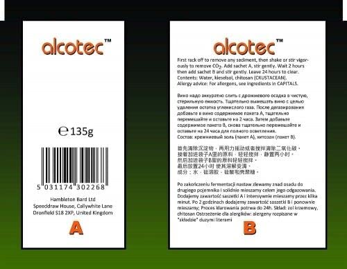 AlcoTec Extra Clear 24h for 50L clarifying agent fining vodka alcohol schnapps, 1 piece 1 x 135 g - NewNest Australia