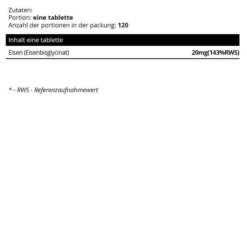 Sowelo Iron - iron high dose I 20 mg iron per tablet I iron bisglycinate (iron chelate) I mineral preparation with easily digestible iron I without unwanted additives I 120 tablets 120 pieces (pack of 1) - NewNest Australia