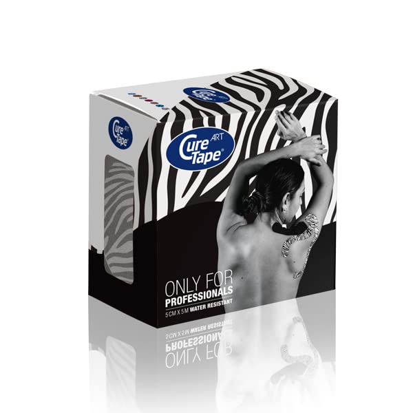 Curetape Kinesiotapes | Waterproof & Elastic Kinesiology Tape | Skin-Friendly Kinesio Tape | Latex-Free & Hypoallergenic | Sports Tape For Injuries & Complaints | 5Cm X 5M | Zebra - NewNest Australia