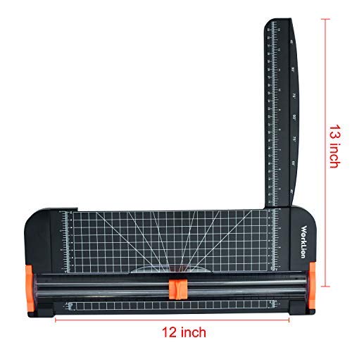 WORKLION Paper Cutter - A4 Paper Craft Cutter with Security Blade for Cut Gift Card, Coupon, Label, Cardstock, Photo, 12 inch Black Office Paper Trimmer - NewNest Australia