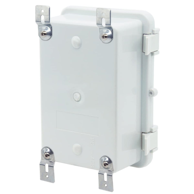 Otdorpatio Junction Box, Hinged Cover IP67 Waterproof ABS Project Box with 2 NPT 1/4" Cable Gland, Electrical Box Enclosure with Mounting Plate & Wall Bracket 5.9 x 3.9 x 2.8inch(150x100x70mm) 5.9"x3.9"x2.8“(Grey Cover) - NewNest Australia