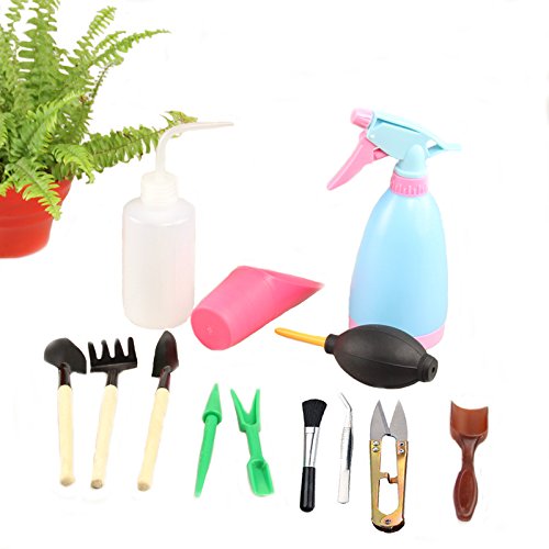 14Pcs Mini Garden Tools Set,Succulent Transplanting Miniature Fairy Garden Planting Gardening Hand Tools Set Include Pruner, Mini Rake, transplanters etc(Color Random) 14 Pieces - NewNest Australia