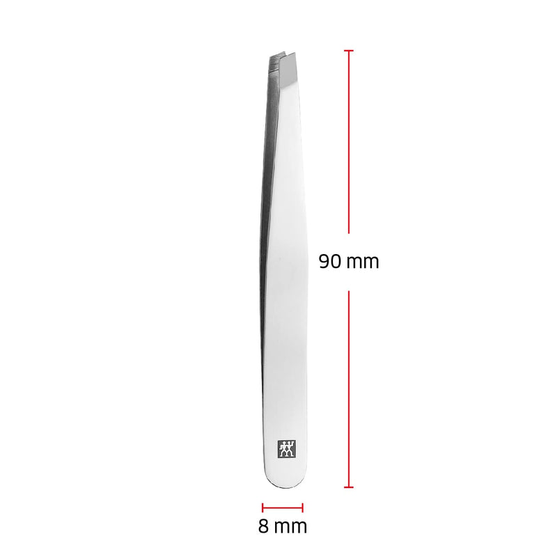 ZWILLING Oblique Tweezers for Precise Eyebrow Hair Removal, Polished Stainless Steel, 90 mm Oblique Tip - NewNest Australia