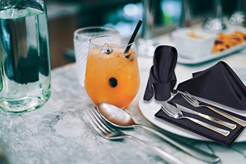 NewNest Australia - Ruvanti Black Cloth Napkins 12 Pack (18" X18"), Black Linen Napkins - Soft,Durable,Comfortable &Reusable Poly Cotton Napkins -Everyday Use Perfect Cocktail Napkins/Dinner Napkins/Table Napkins. 