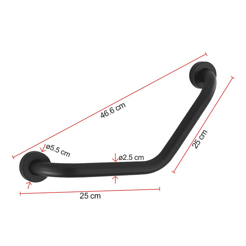 HONPHIER Bath Grab Bar Sturdy Bathroom Balance Bar Stainless Steel Shower Safety Handle Safety Hand Rail Support for Bathtub, Toilet, Bathroom, Kitchen, Stairway Handrail, Outdoor, Black - NewNest Australia
