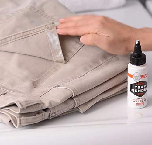 Tear Mender Instant Fabric & Leather Adhesive Kit with Patch for Jeans, 2 oz Bottle, TM-3 - NewNest Australia
