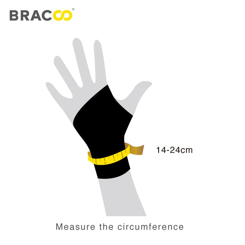 Bracoo WS10 Wrist Support Brace, Hand Support, Adjustable Wrist Wrap Strap for Fitness, Weightlifting, Tendonitis, Carpal Tunnel Arthritis, Joint Pain Relief – Fits Right and Left Hand Black - NewNest Australia