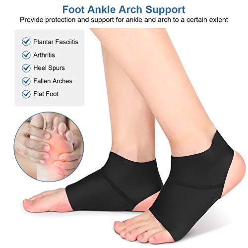 Ankle Brace with Arch Support, Arch Support Compression Ankle Arch Brace with Gel Pads for Plantar Fasciitis, Heel Spurs, Foot Pain, Flat Arches, Pain Relief (1 Pair) - NewNest Australia