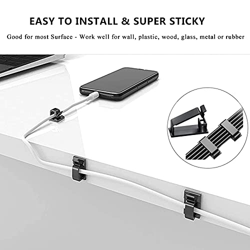 152 pcs Cord Management Organizer Kit 4 Cable Sleeve Split with 41Self Adhesive Cable Clips Holder, 10pcs and 2 Roll Self Adhesive tie and 100 Fastening Cable Ties for TV Office Home Electronics etc - NewNest Australia