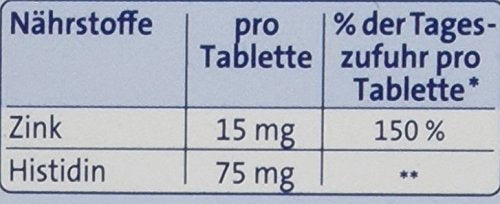 Abtei Zinc + Histidine Defense Plus - High Dose - Nutritional Supplement for the Immune System - with Histidine - 1 x 30 Tablets 30 Pieces (Pack of 1) - NewNest Australia