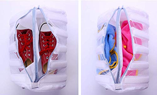 NewNest Australia - DurReus Mesh Laundry Bag Men Canvas Shoes Sneakers Trainers Washing in Washer Dryer Sturdy Women Delicates Lingerie Bra Wash Bags with Bumper Protectors Double Layer Zipper Rectangle Shoes Bag 