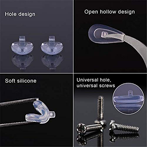 Nose Pads Glasses Repair Set, 10 Pairs Air Chamber Nose Pads Silicone Screw Glasses Nose Pads Non-Slip Glasses Nose Pads Soft Silicone With Screws Tweezers And Cleaning Cloth - NewNest Australia