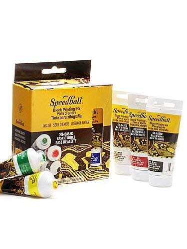 Speedball 3476 Oil-Based Block Printing Ink Starter Set for Professional, Permanent Prints AP Certified – 1.25 FL OZ Tubes - NewNest Australia