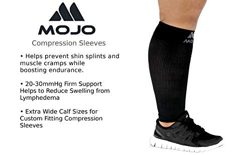 Small Mojo Calf Footless Compression Sleeves for Women and Men - 20-30mHg (Black) Small Black - NewNest Australia