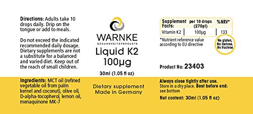 Vitamin K2 drops 100μg - Menaquinone MK-7 - all-trans - 30ml | Warnke vital substances - NewNest Australia