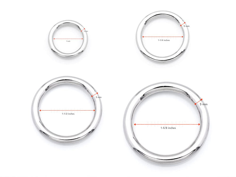 CRAFTMEMORE 4pcs O Ring Strong Metal Welded O-Ring Circle Loop Buckle for Purse Bag Collar Leather Craft SCOG 1 Inch Brushed Brass - NewNest Australia
