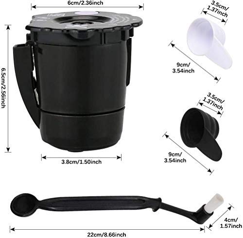 Reusable Coffee Filter for Keurig My K Cup 2.0 Replaceable Coffee Filter for Keurig My K Cup Nylon Bristle Cleaning Brush Coffee Spoon, Compatible with Keurig Classic Series (Black) Black - NewNest Australia