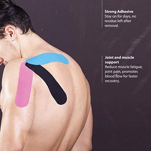 3-Pack Kinesiology Tape Pro Athletic Sports. Knee, Ankle, Muscle, Kinetic Sport Dynamic, Physical Therapy. Strong-Rock Breathable h2o Resist Cotton.Roll,Uncut,2in x 16.4ft.Bulk k Multi-Coloured - NewNest Australia