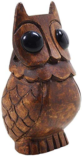 NewNest Australia - S.B.ARTS Wooden Handcrafted Owl Shaped Specs Holder-Classic Holder-Round Base-Eyeware Retainer-Eyeglass Spectacle Specs Holder–Spec Stand-Optical Glass Accessories-Display Stand 