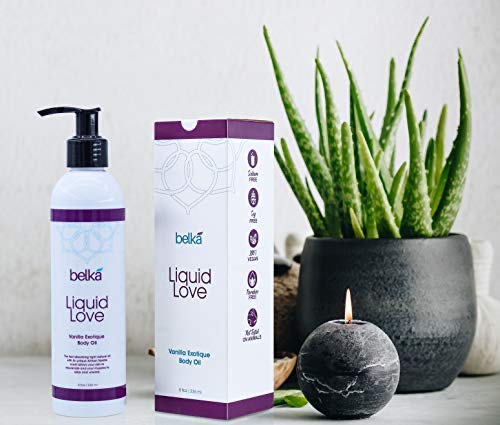 Liquid Love Vanilla Exotique Body Oil for Relaxing Massage Therapy and Sensual Couple's Massages - Made in the USA, 100% Vegan with Luscious Virgin Oils, Grape Seed, Coconut, Vitamin E, 8 floz - NewNest Australia
