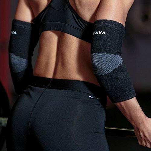 Mava Sports Bamboo Elbow Brace Compression Support Sleeve for Tendonitis, Tennis, Golf Elbow Treatment - Reduce Elbow Joint Pain Black Small - NewNest Australia