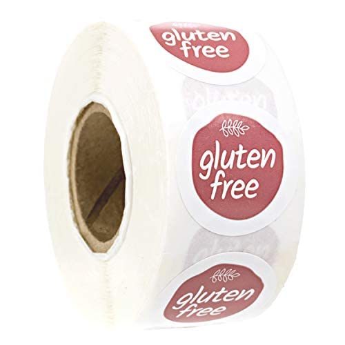 Rose Pink Gluten Free Stickers / 1" 500 Circle Labels/Chic Design with Foliage Aesthetic - NewNest Australia